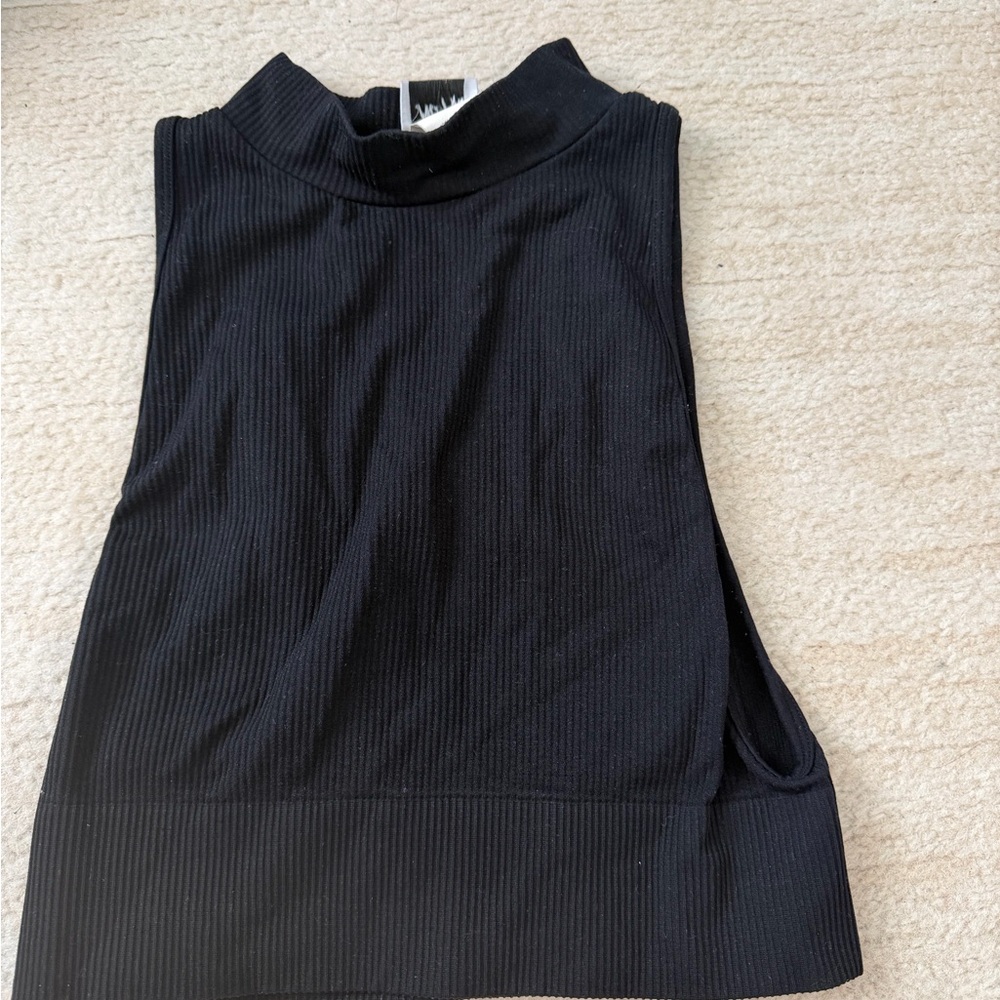Black Sleeveless Ribbed Top Princess Polly